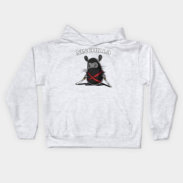 Ninchilla Chinchilla Ninja Kids Hoodie by underheaven